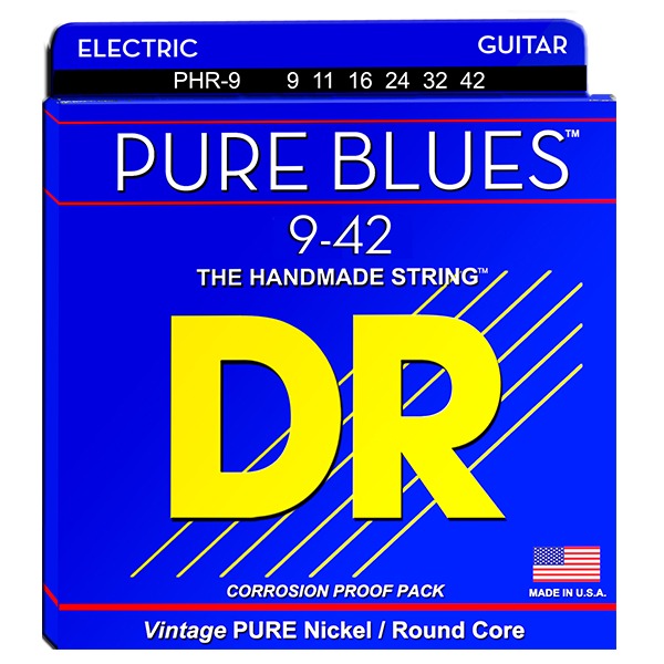 DR 스트링 PURE BLUES 09-42 일렉 스트링 (Pure nickel/Round core)